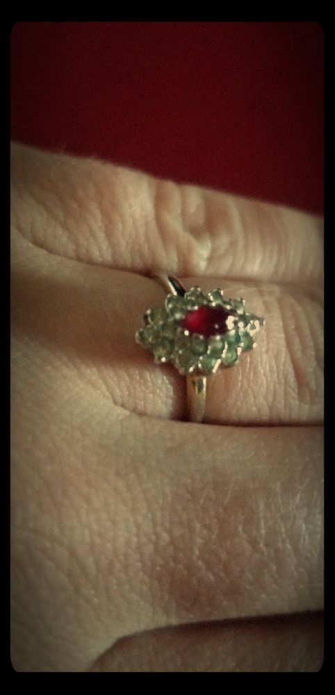 Ruby and Diamond ring /engagement ring family ring